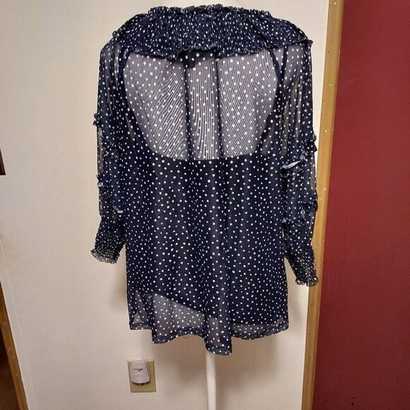 Bobeau S VGC 2 piece set Dark blue with polka dots like new - Picture 2 of 7